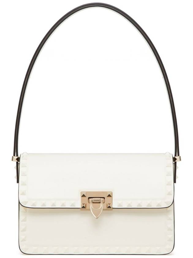 발렌티노 락스터드 23 레더 숄더 백 화이트