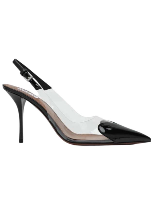 알라이아 르 꾀흐 페이턴트 카프스킨 슬링백 힐 블랙