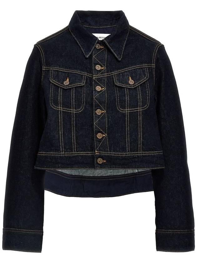 Victoria Beckham - Denim Cropped Jacket Casual Jackets, Parka