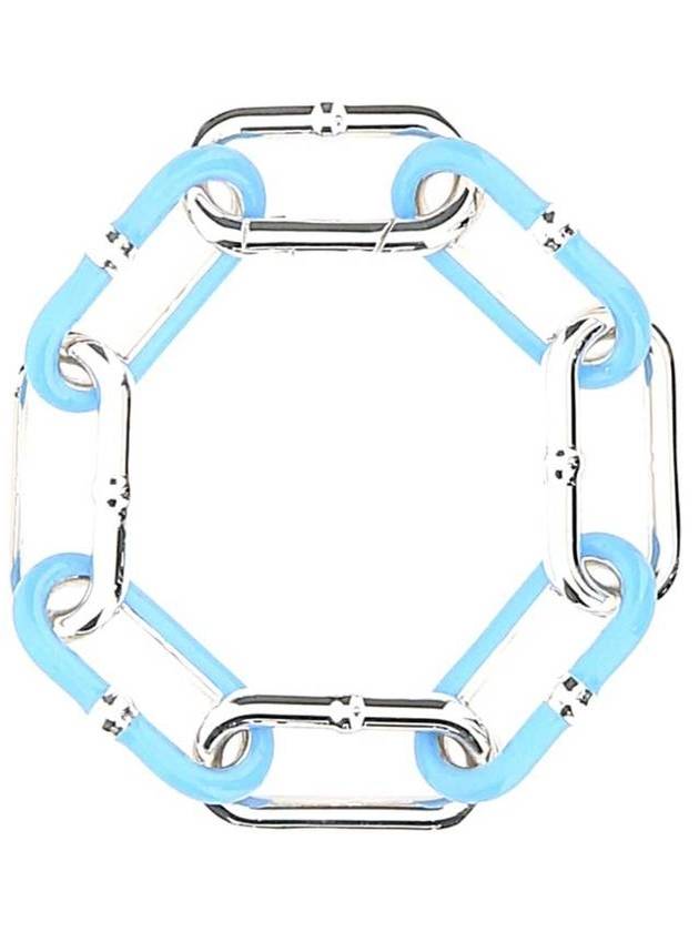 보테가베네타 투톤 체인 팔찌 실버 블루