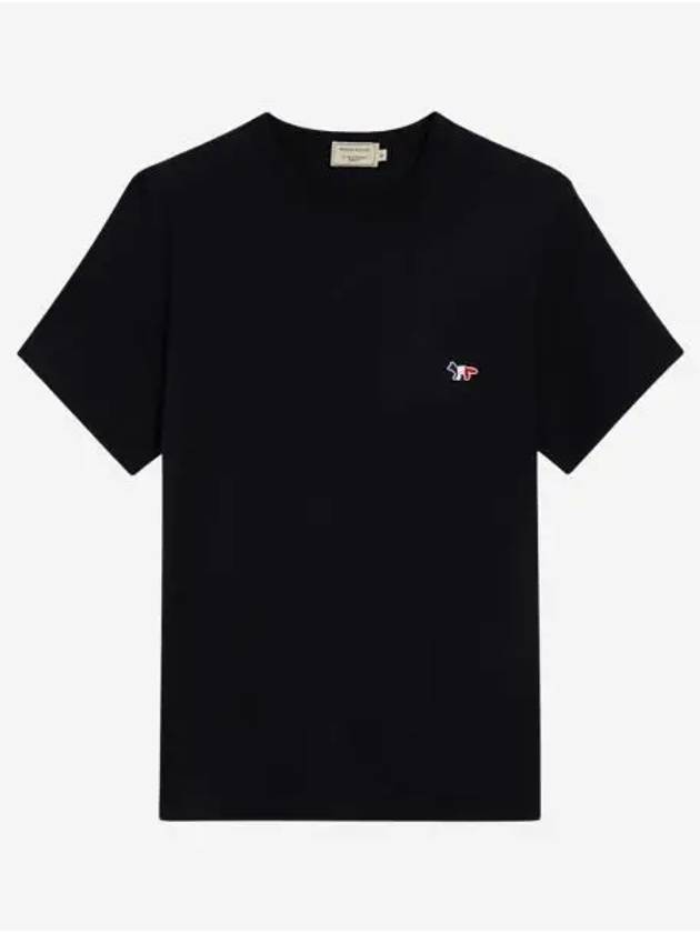 메종 키츠네 트라이컬러 폭스 패치 클래식 포켓 티셔츠 블랙 Maison Kitsune Tricolor Fox Patch Classic Pocket T Shirt Black