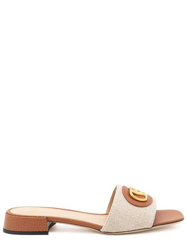 발렌티노 V로고 스퀘어 오픈 토 샌들