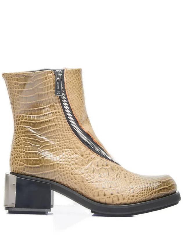 GmbH 인체공학적 지퍼 디테일 엠보싱 라이딩 앵클 부츠 FGBHMERA_B06YT2