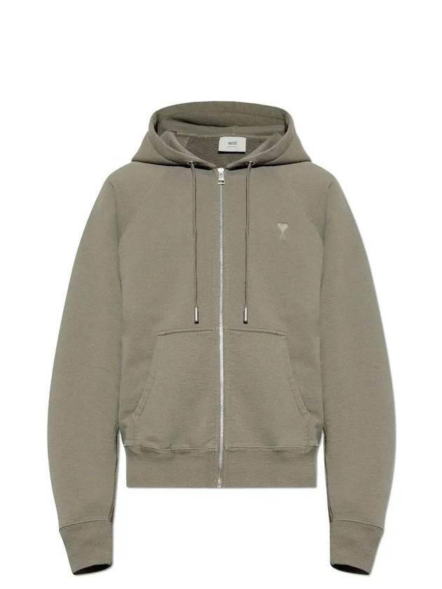 아미 코튼 후드집업 스모크 그레이