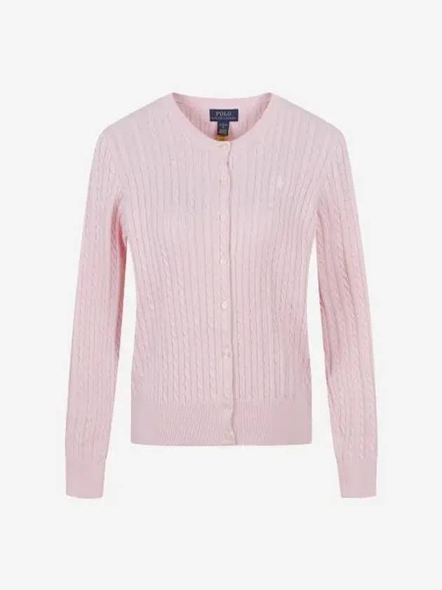 폴로 랄프 로렌 칠드런 미니 케이블 코튼 가디건 핑크 30%적립 Polo Ralph Lauren Children Mini Cable Cotton Cardigan Pink