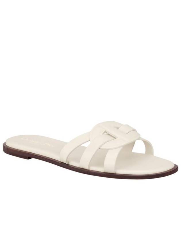 디올 D 클럽 슬라이드 카프스킨 화이트 KCO342CFY S03W