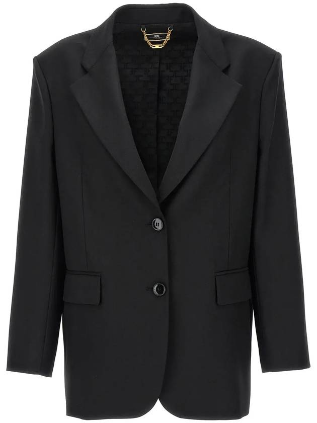 Elisabetta Franchi 싱글 브레스트 스트레이트 헴 블레이저 GI06341E2_110
