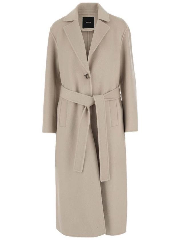 Pinko 싱글 브레스티드 벨트 코트