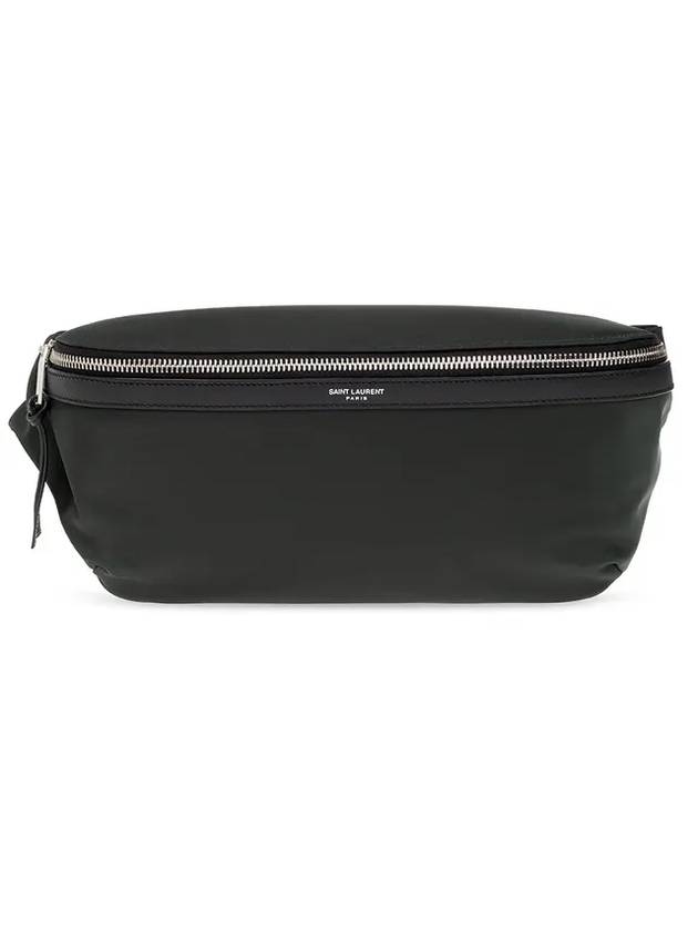 생로랑 로고 시티 나일론 벨트 백 그린