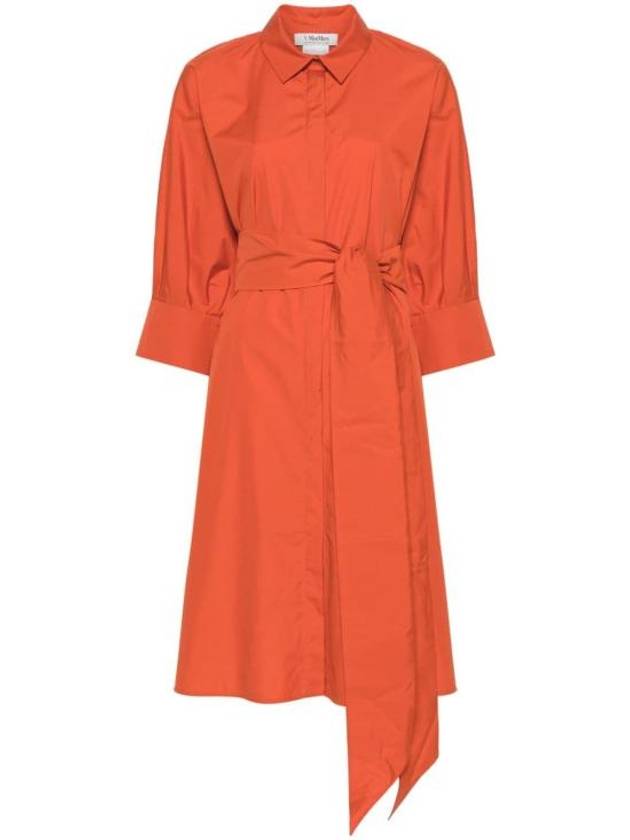 에스 막스마라 벨트 미디원피스 오렌지