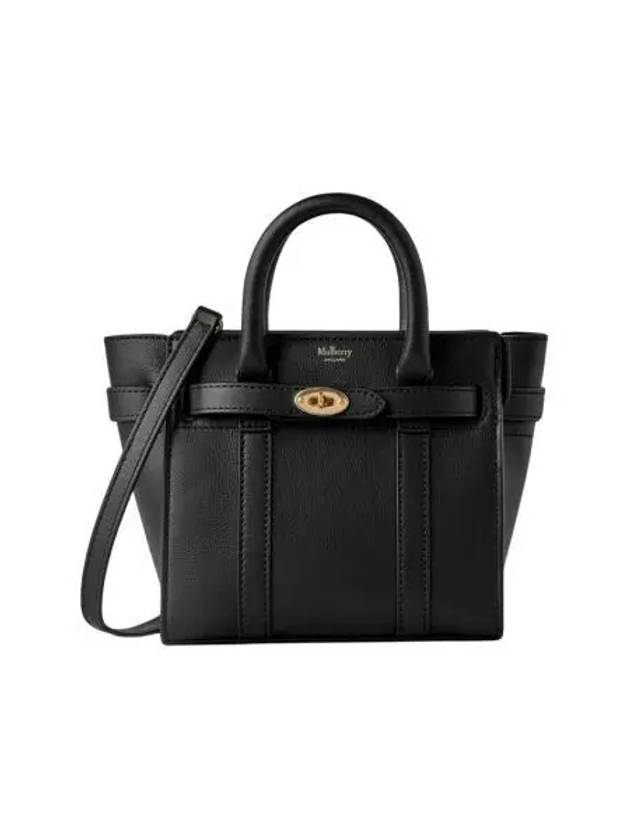 멀버리 마이크로 지퍼 베이스워터 블랙 마이크로 클래식 그레인 Mulberry Micro Zipped Bayswater Black Micro Classic Grain