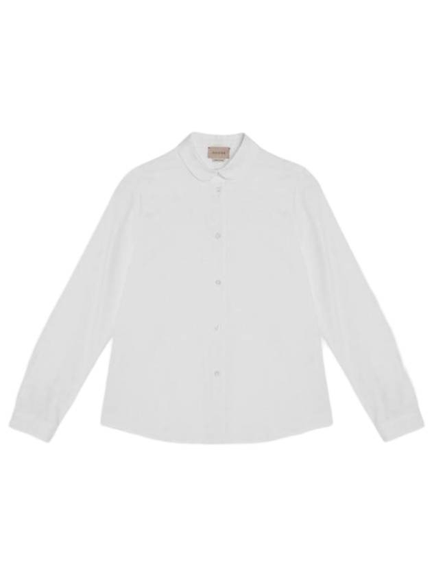 구찌 키즈 GG 패턴 옥스포드 코튼 셔츠 화이트