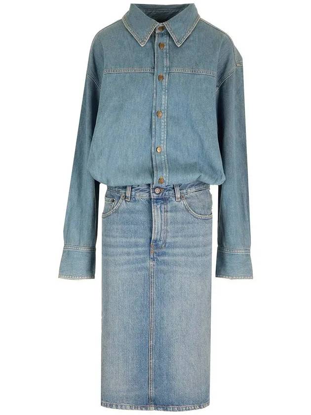 하이쿠레 조엘 슬릿 디테일 미디 데님 드레스 HEW10027DF150_L0853