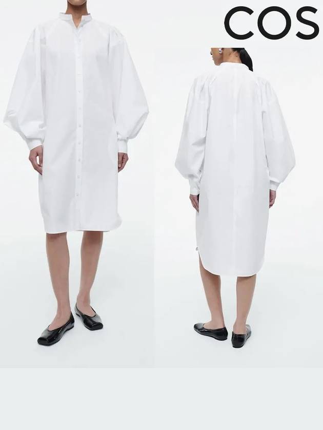 코스 원피스 클래식 칼라 셔츠 드레스 화이트
