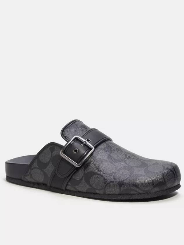 코치 벤자민 클로그 인 시그니처 캔버스 남성 슬라이드 Black