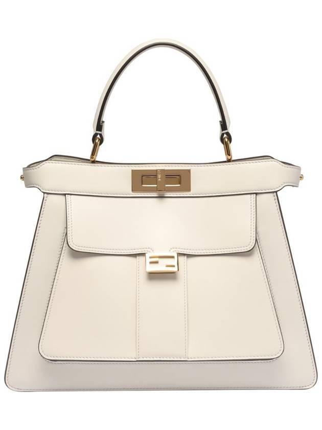 펜디 피카부 아이씨유 미디엄 토트 백 화이트