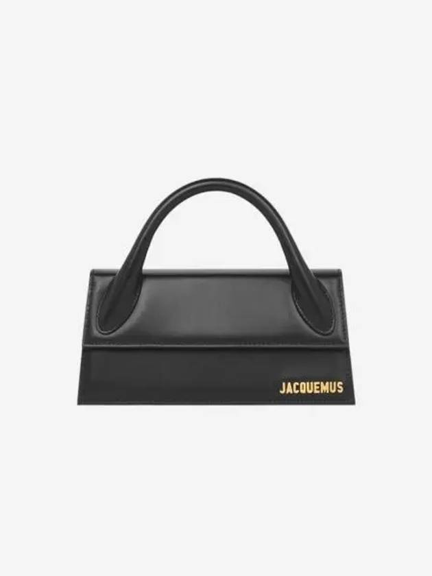 자크뮈스 르 치키토 롱 레더 핸드백 블랙 Jacquemus Le Chiquito Long Leather Handbag Black