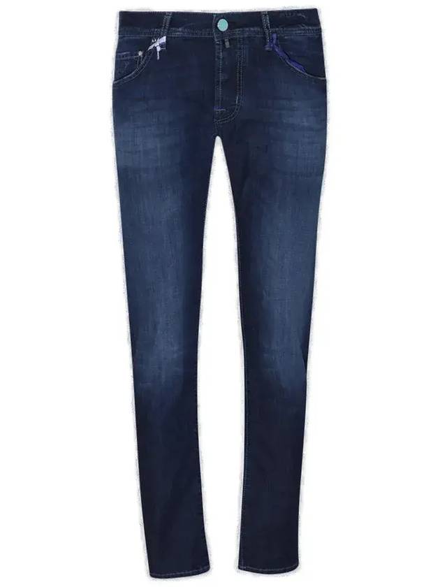 Jacob Cohen 로고 패치 슬림핏 진 UQE0735S3735_476D