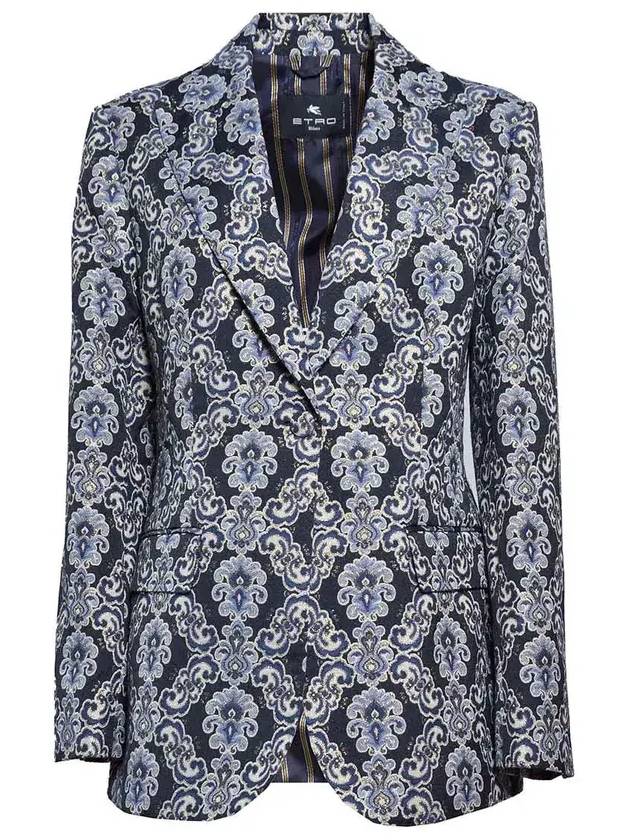 에트로 패턴 자카드 싱글 브레스티드 블레이저 WRCA001999TJE51_S9883