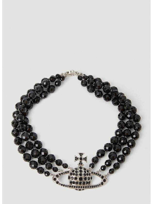 비비안 웨스트우드 메살린 쓰리로우 초커 목걸이 블랙