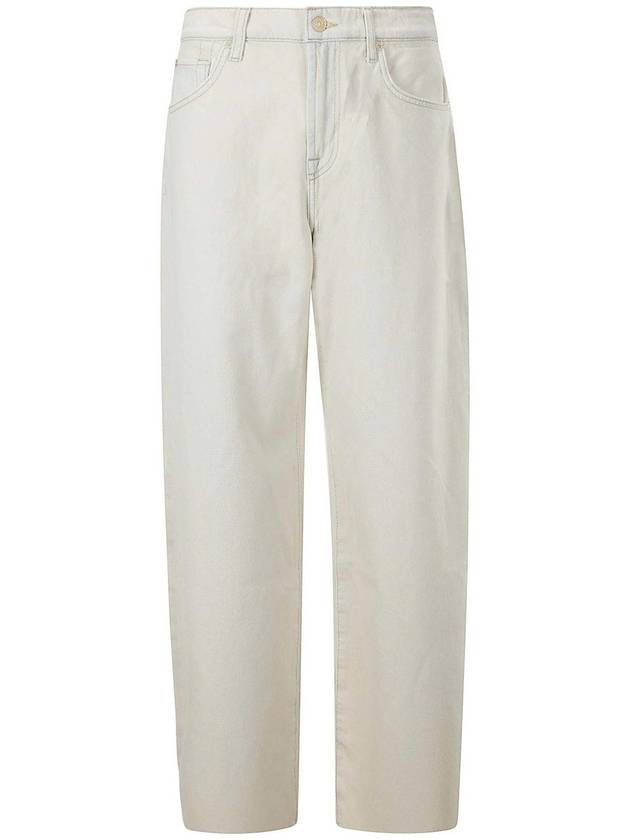 7 For All Mankind Beige straight leg baggy denim trousers