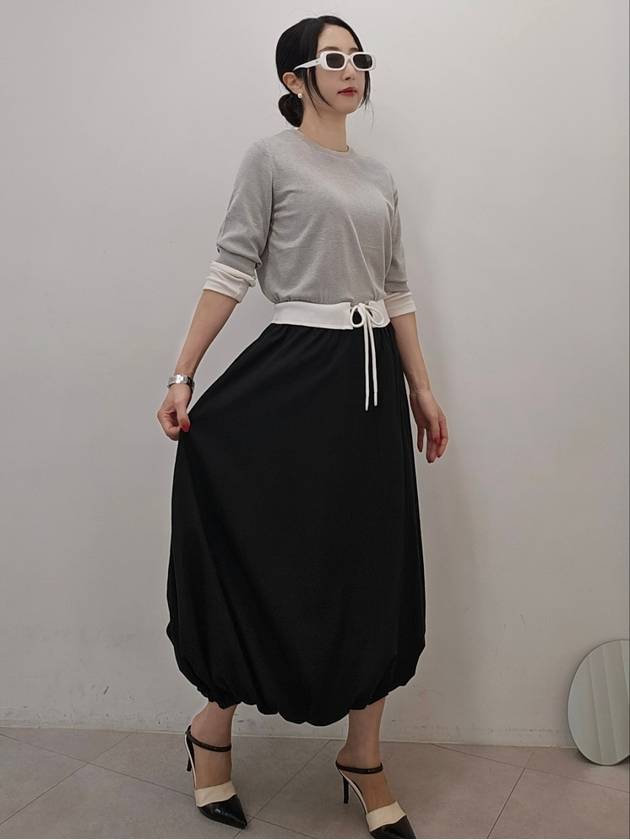 벌룬실루엣 아노락&니트 원피스 짧은소매 balloon dress