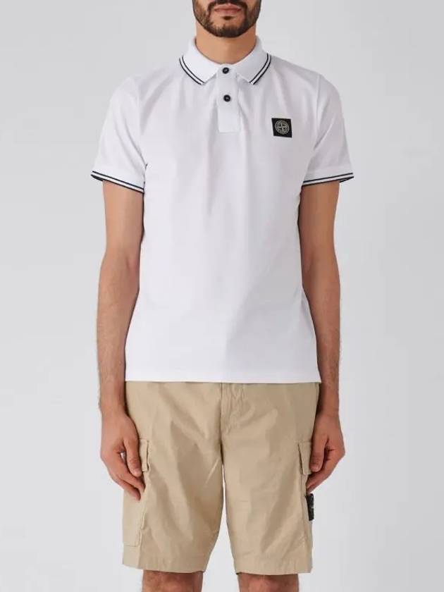 STONE ISLAND 와펜 패치 피케 카라티셔츠 S1522002SC S0018 V1001