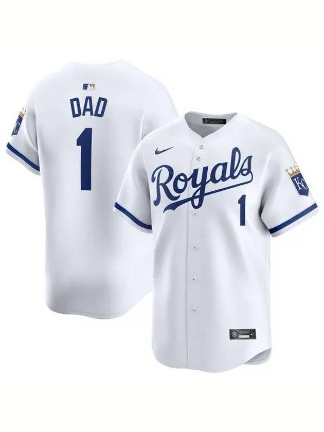 1100501 나이키 MLB 캔자스시티 로열스 1 Dad 홈 저지 화이트