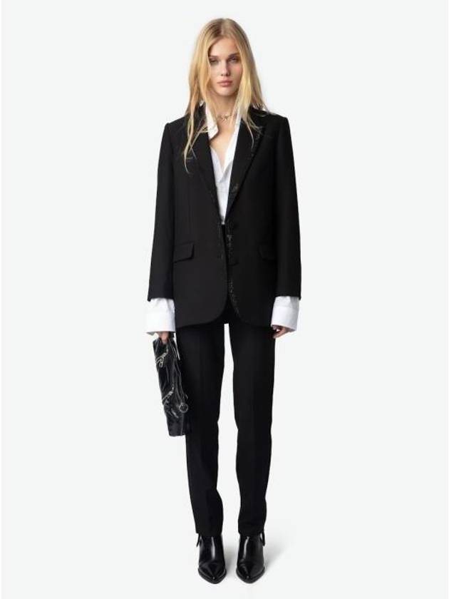 쟈딕앤볼테르 Viva 여성 라인스톤 비즈 블레이저 정장 자켓 재킷