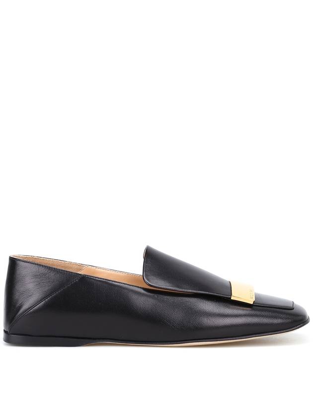 Sergio Rossi sr1 napa leather black flat shoes