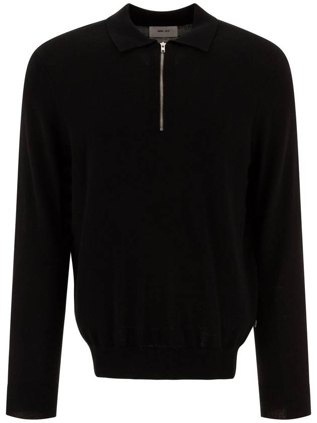 24FW NN.07 Sergio 하프 짚 폴로 셔츠 2386605611 SERGIO 짚 폴로 6605BLACK