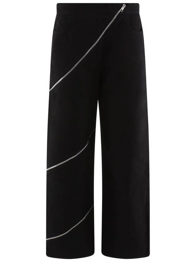 알라이아 스파이럴 데님 와이드 진 블랙