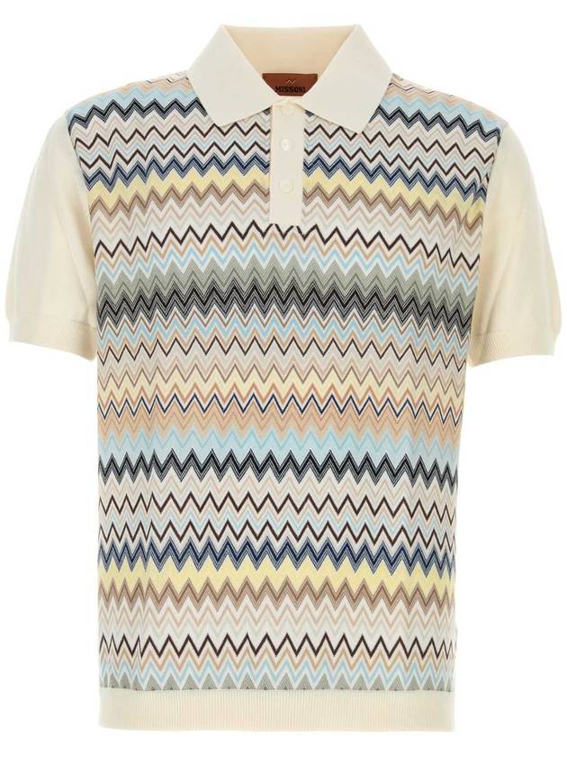 24FW MISSONI 아이보리 코튼 폴로 셔츠 US24W209BK040U SM9GY