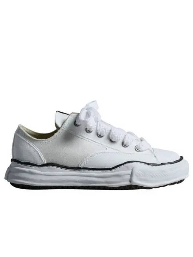 메종 미하라 야스히로 피터슨 OG 솔 러버 페인트 캔버스 로우탑 스니커즈 화이트 Maison Mihara Yasuhiro Peterson OG Sole Rubber Painted Canvas Low top Sneakers White