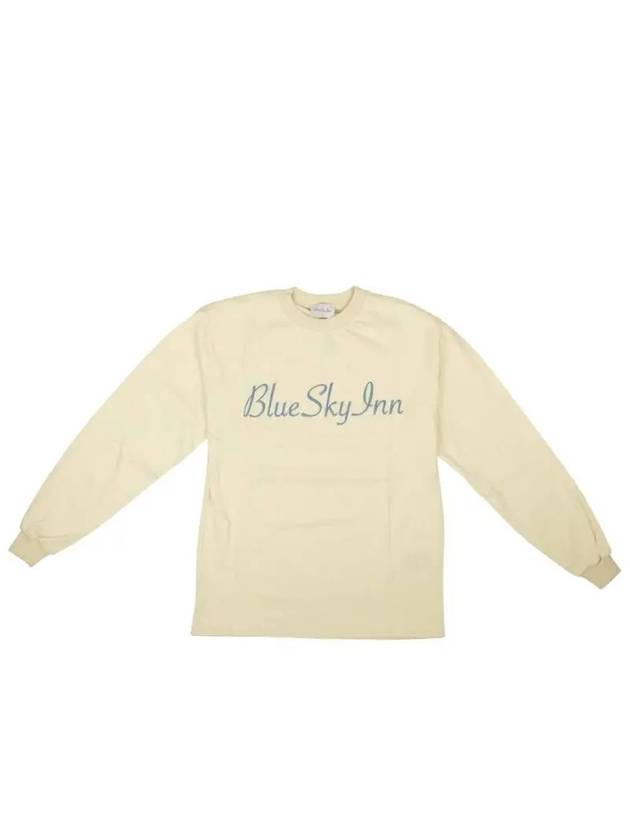 4224619 Blue Sky Inn Cream Cotton Logo Long Sleeve T Shirt