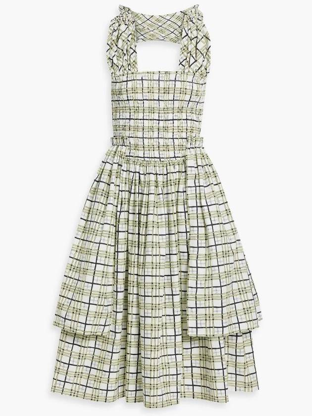 NB07 쉬림프스 여성 원피스 Emma shirred checked cotton poplin dress 1647597331435140