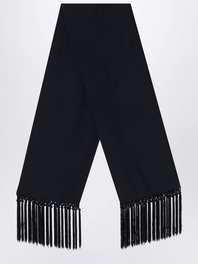 Taller Marmo Black scarf with fringes