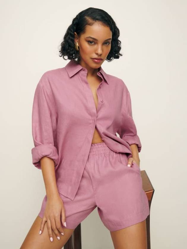 REFORMATION 리포메이션 Mila 린넨 숏