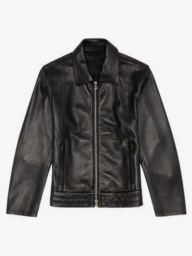 디젤 L 허드슨 서플 레더 셔츠 재킷 블랙 Diesel L Hudson Shirt Jacket in Supple Leather Black