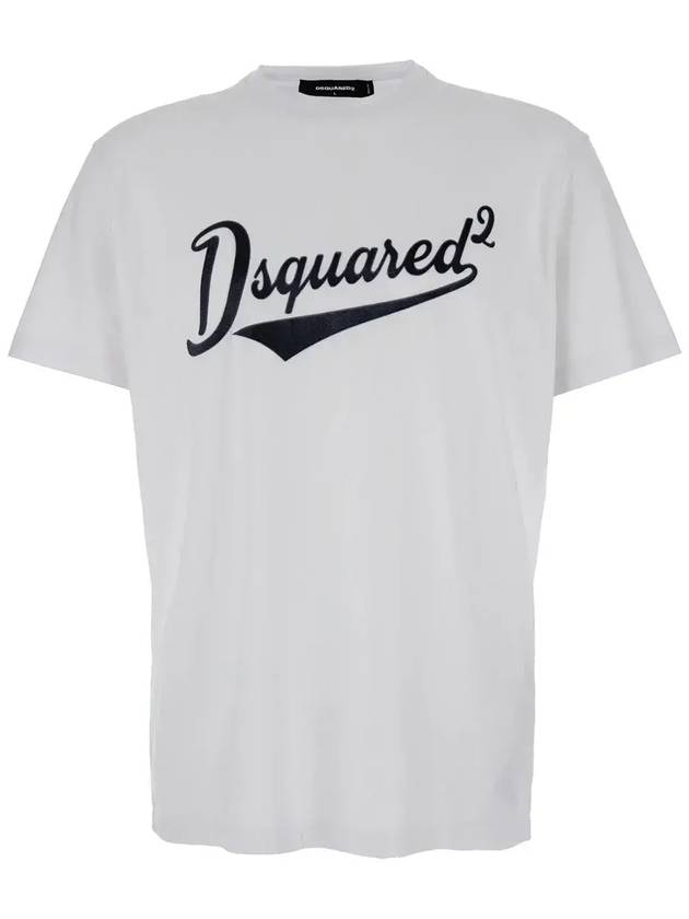 Dsquared2 쿨핏 벨벳 로고 티셔츠 S74GD1394D20020_100