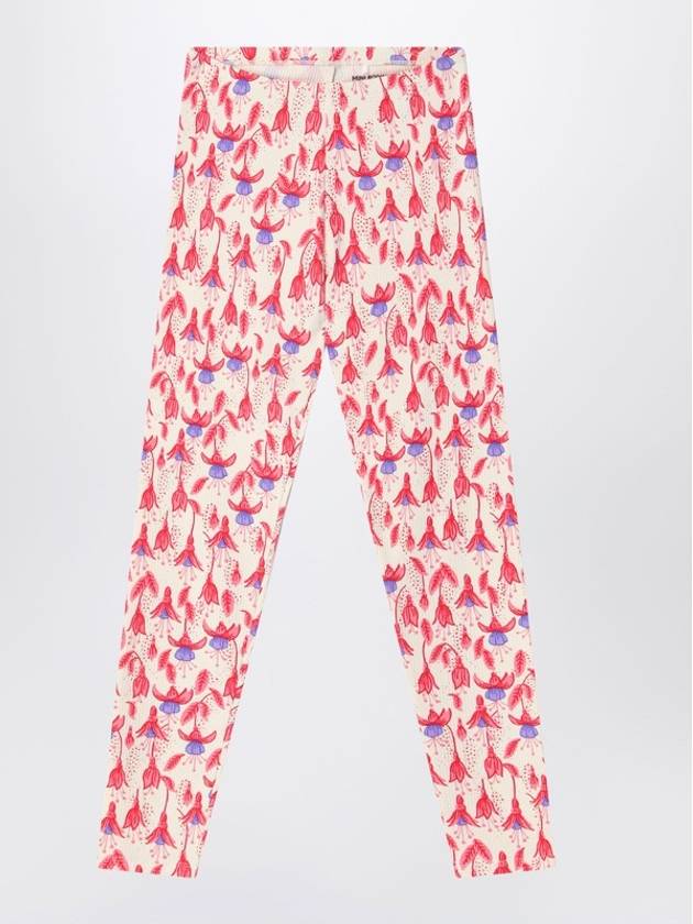 Red Patterned Leggings In Organic Cotton