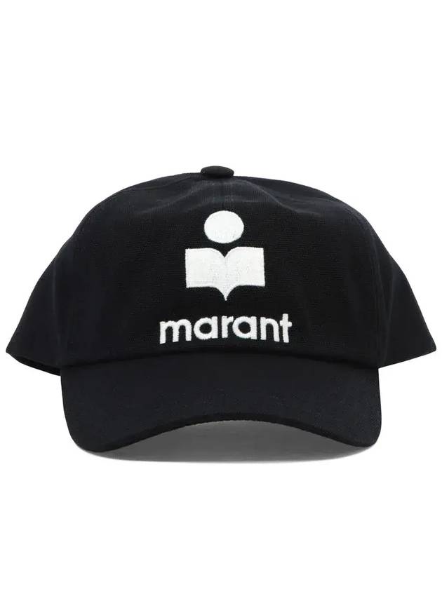 Isabel Marant 로고 자수 베이스볼 캡 23PCQ001XFAA1C09A_BKEC
