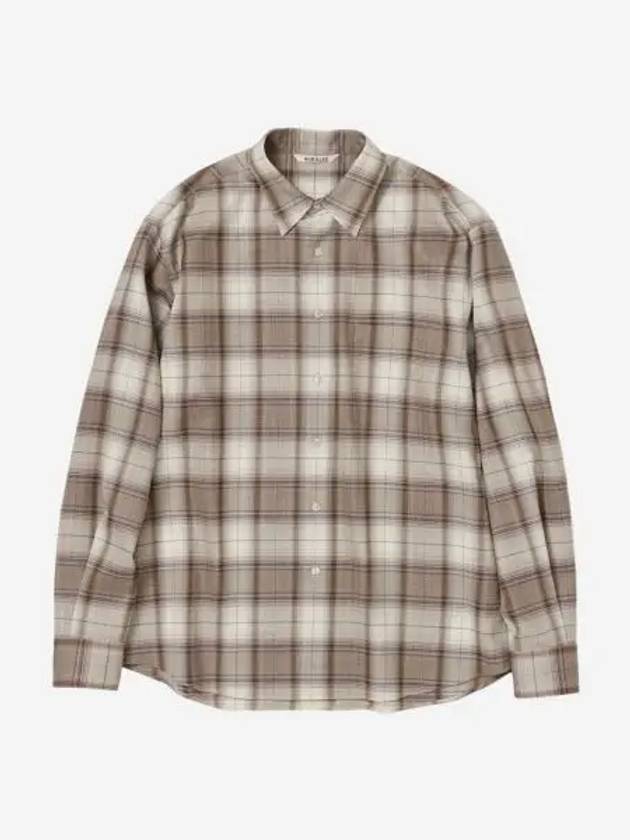 오라리 슈퍼 라이트 울 체크 셔츠 라이트 브라운 체크 23AW Auralee Super Light Wool Check Shirt Light Brown Check 23AW