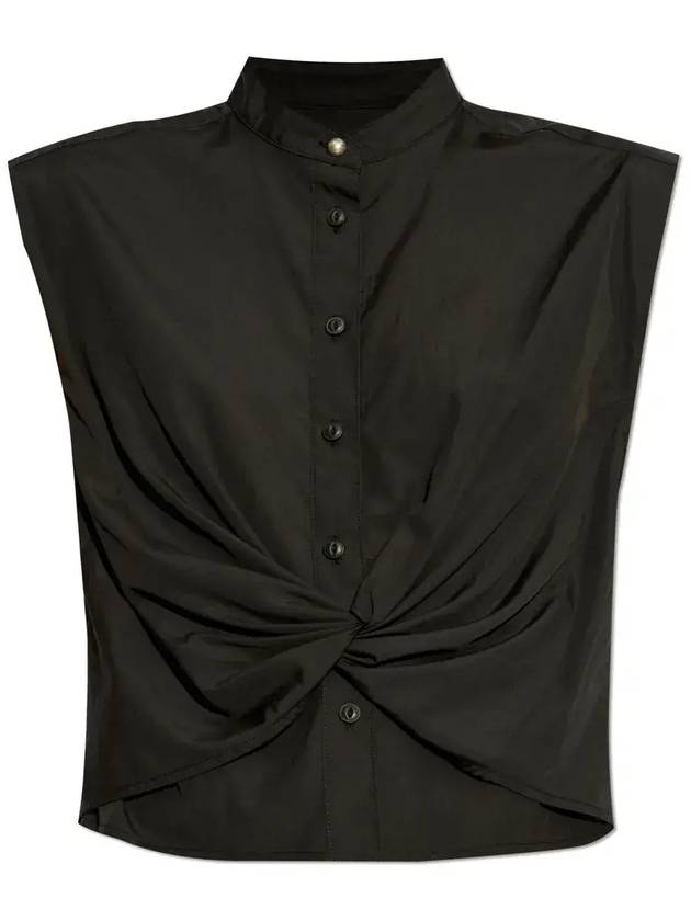 래그앤본 트위스트 프런트 슬리브리스 탑 WAW24PA01346130_BLACK