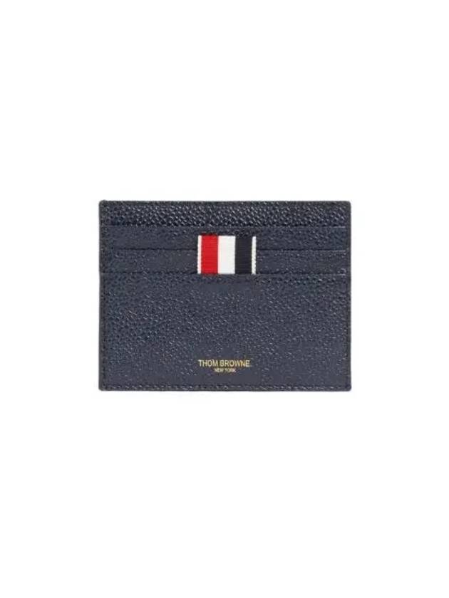 톰브라운 페블 카프스킨 사선 노트 카드 홀더 네이비 블루 Thom Browne Pebble Calfskin 4 Bar Applique Note Card Holder Navy Blue