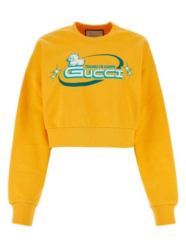 구찌 로고 로고 맨투맨 옐로우