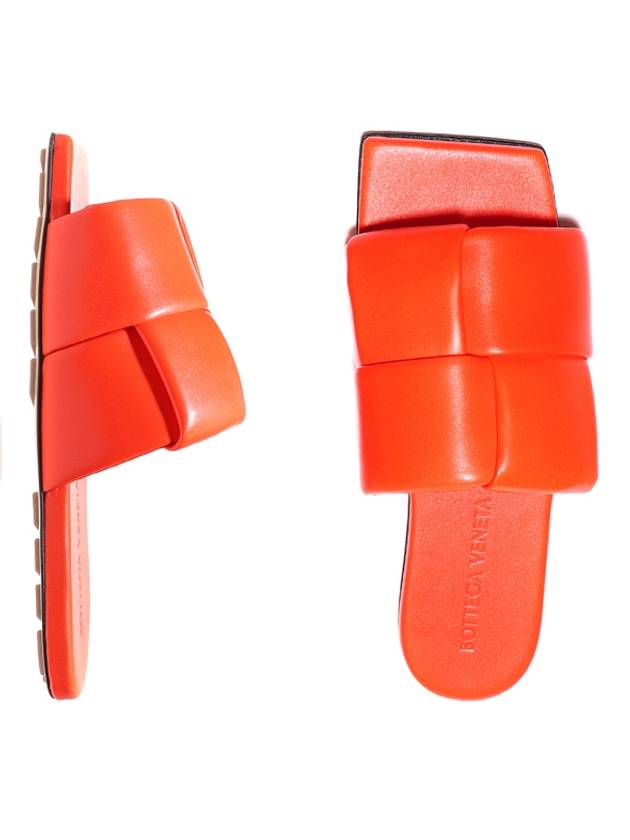 보테가베네타 인트레치아토 패치 플랫 뮬 오렌지