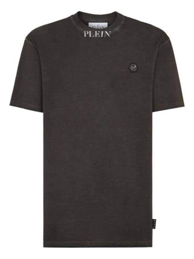 25SS 필립 플레인 반팔 티셔츠 MTK8252 PJY002N 02 BLACK