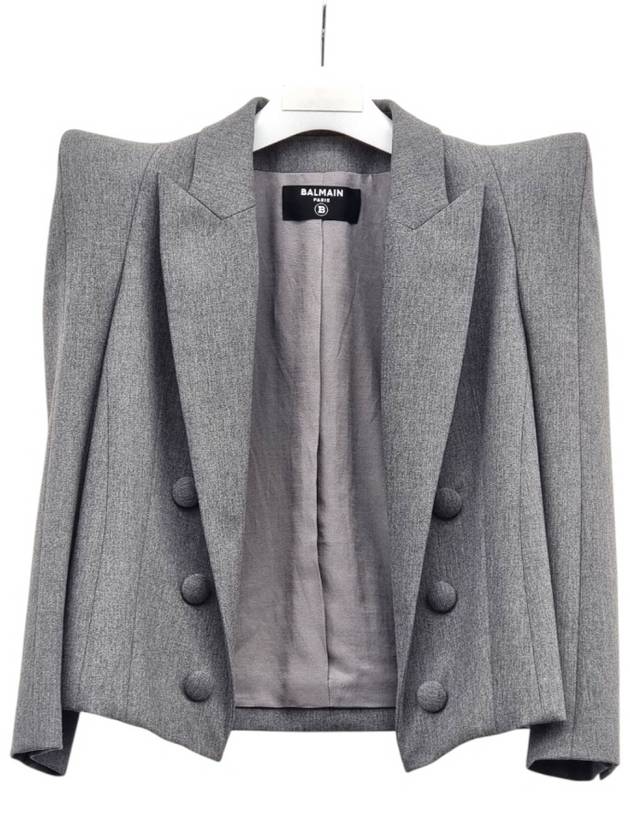 38 미사용 발망 그레이 파워 숄더 자켓 ETB022195