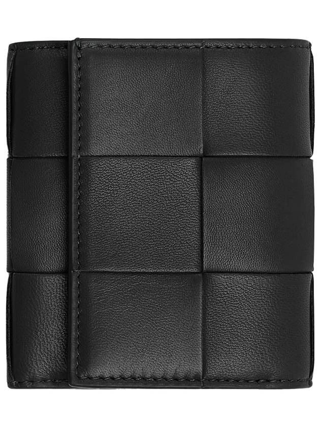 25SS 보테가베네타 블랙 카세트 3단 폴더 카세트 지퍼 지갑 814686 VCQC1 8425